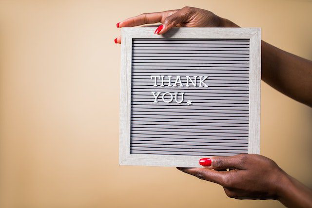 thank you letter board